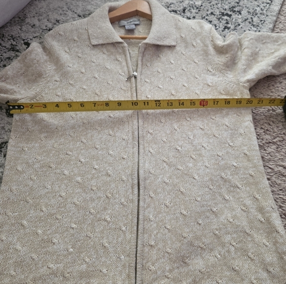 Vintage Designers Originals Studio Knit Collar Zip Cardigan Sweater Womens L - Picture 7 of 8